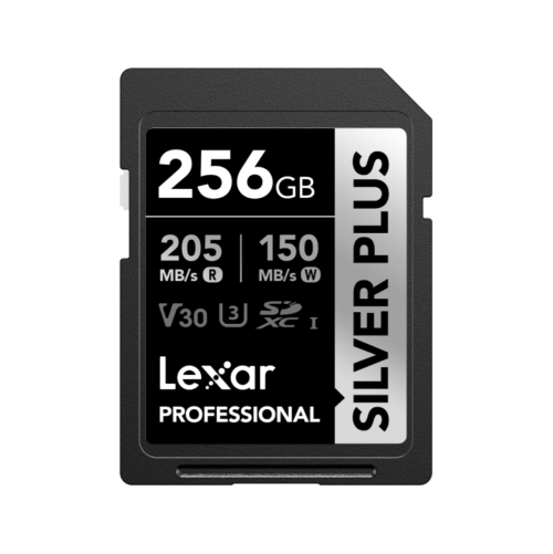 Lexar 256GB SILVER PLUS UHS-I V30 SD Card – 205MB/s Professional High-Speed Memory Card